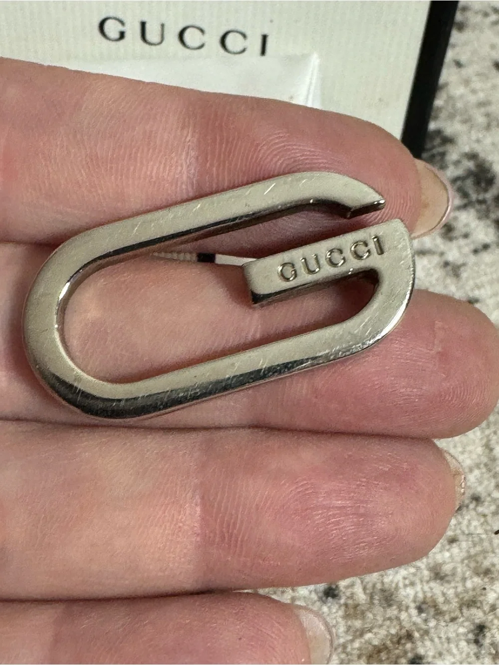 Gucci Silver Interlocking G Paperclip Accessory